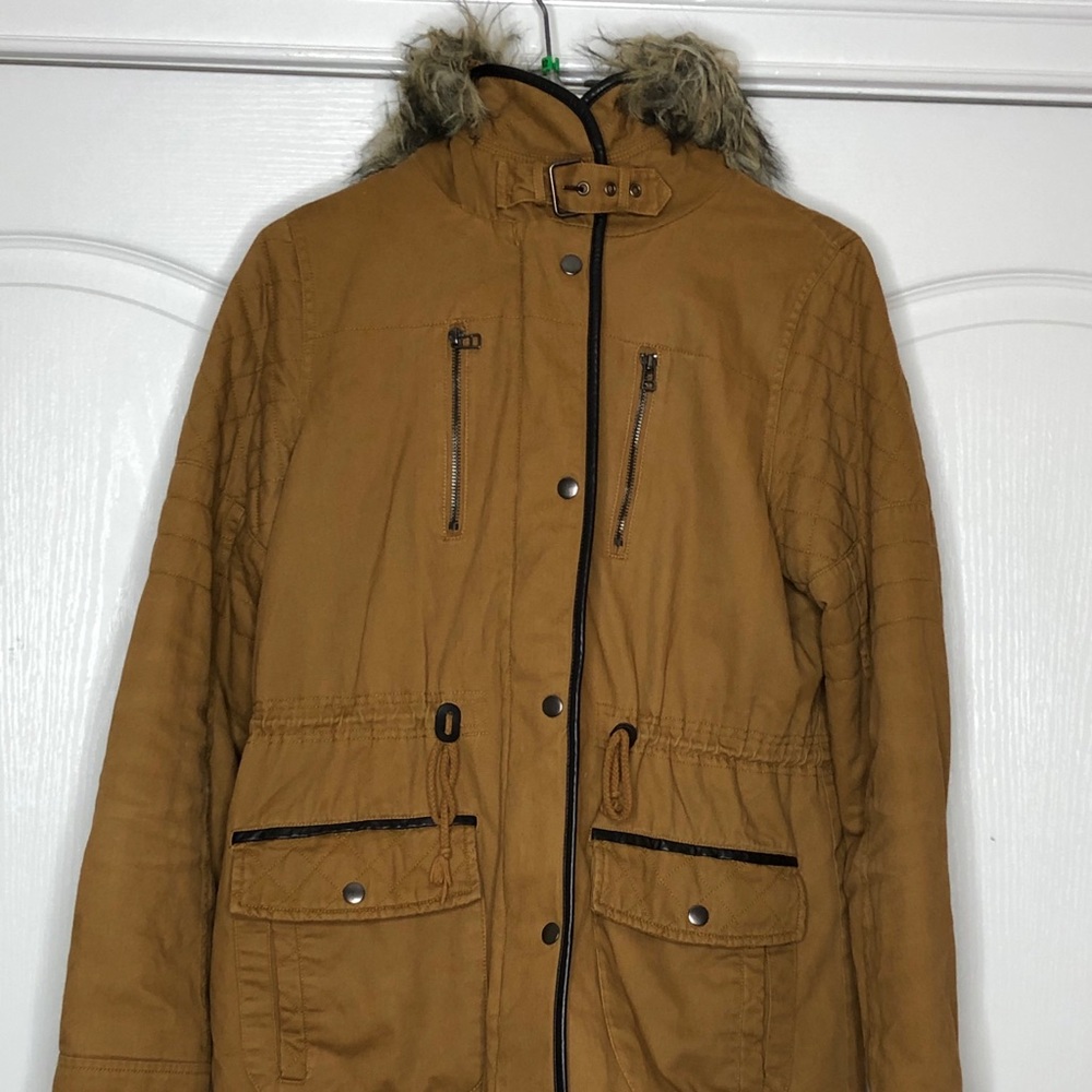 Heavy Winter Coat with Fur Hood